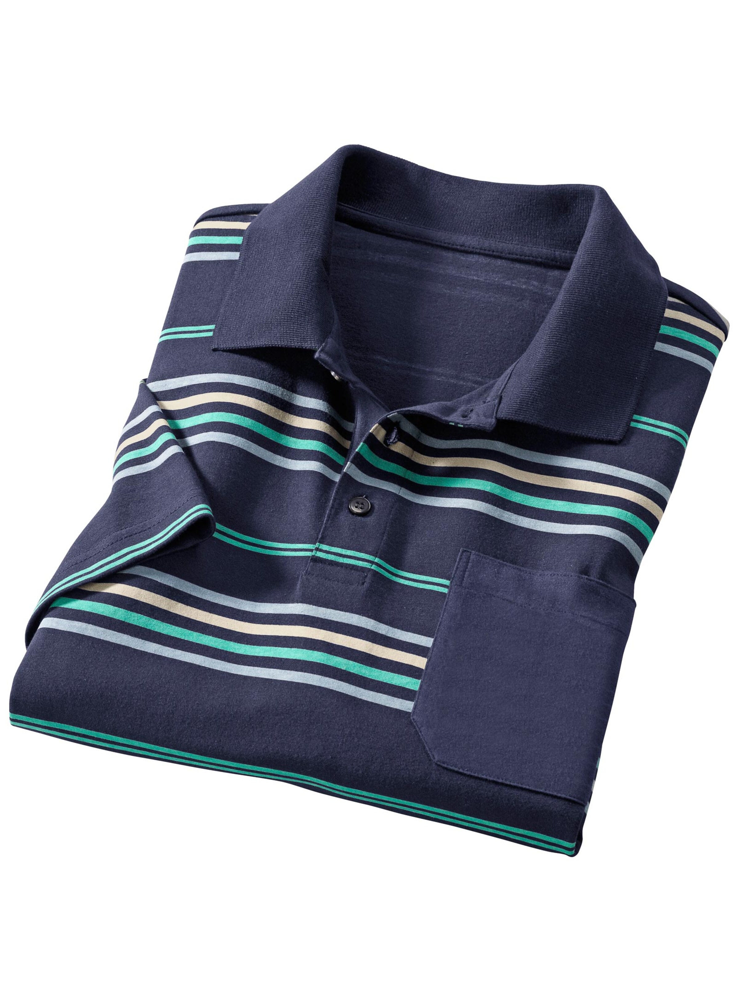 Poloshirt - marine-gestreift
