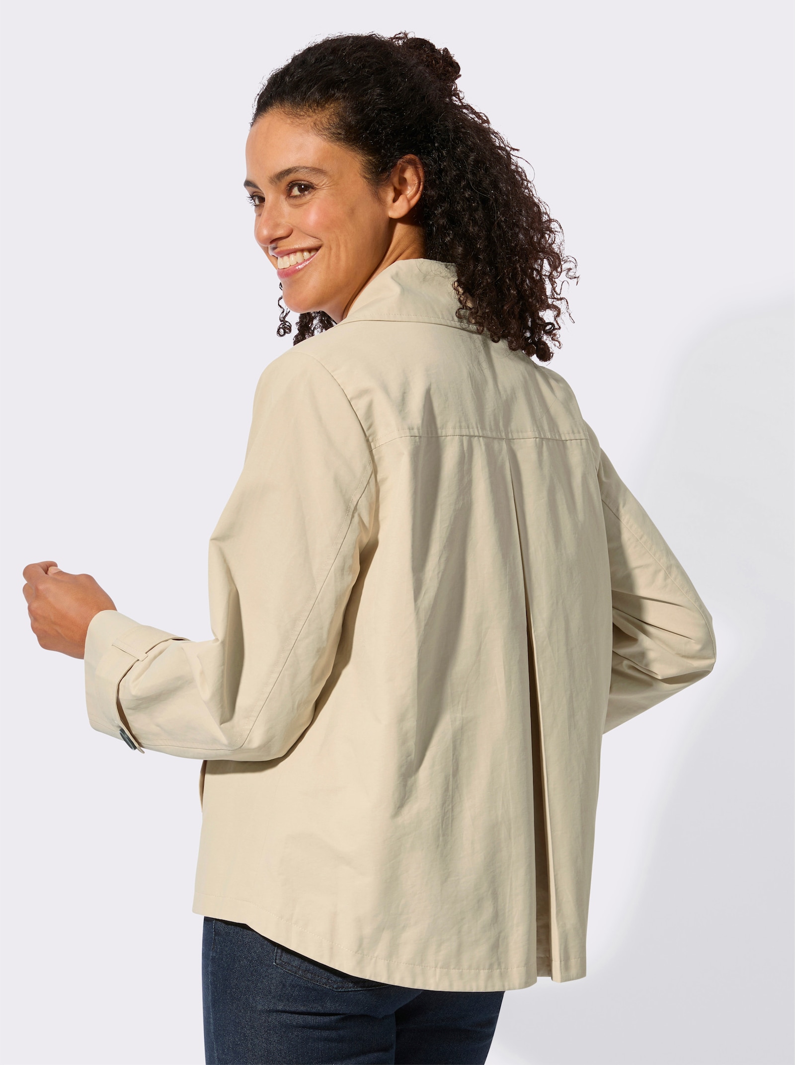 Kurzjacke in Trench-Optik - sand