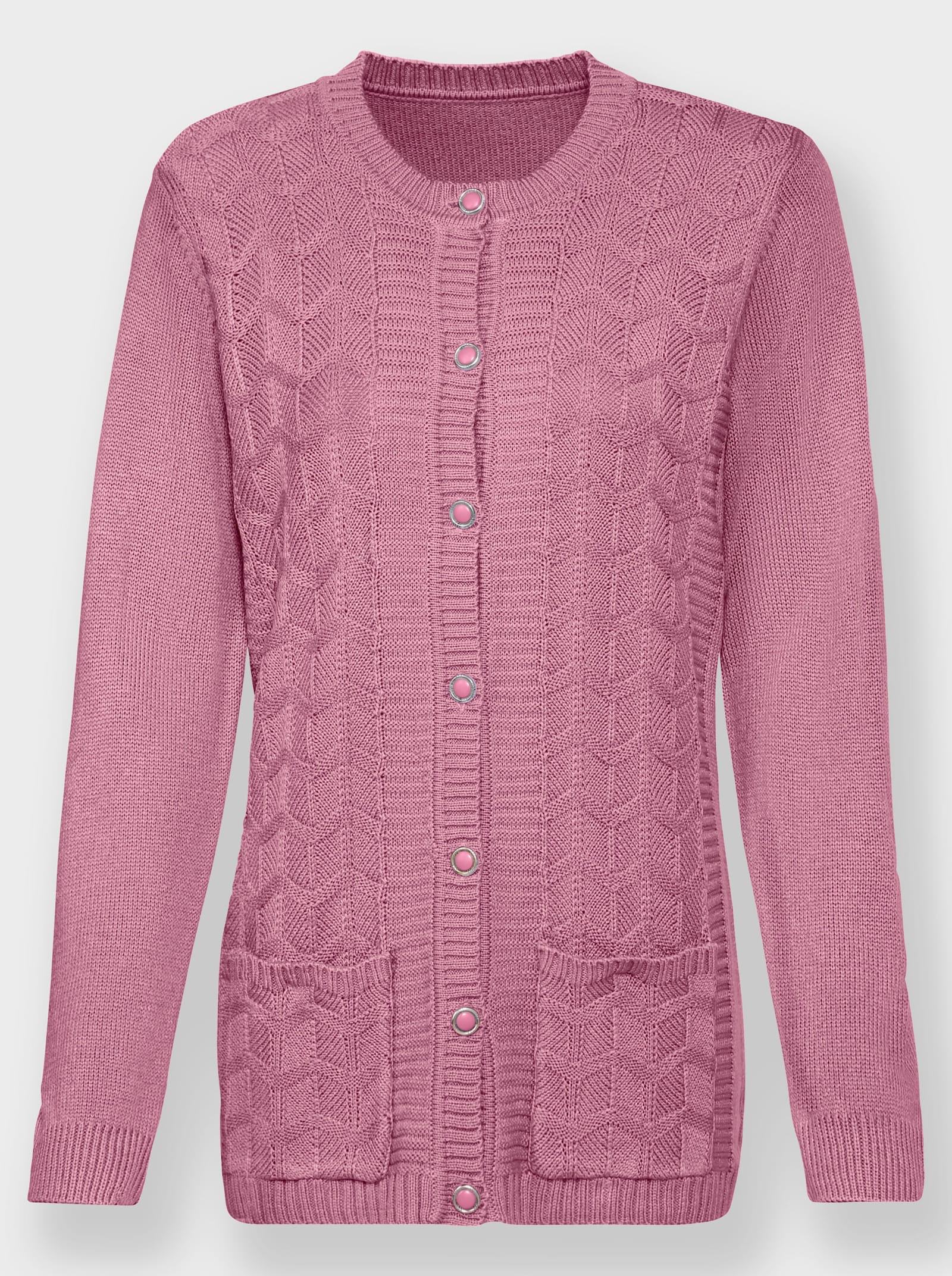 Strickjacke mit Schmuckknöpfen - altrosa