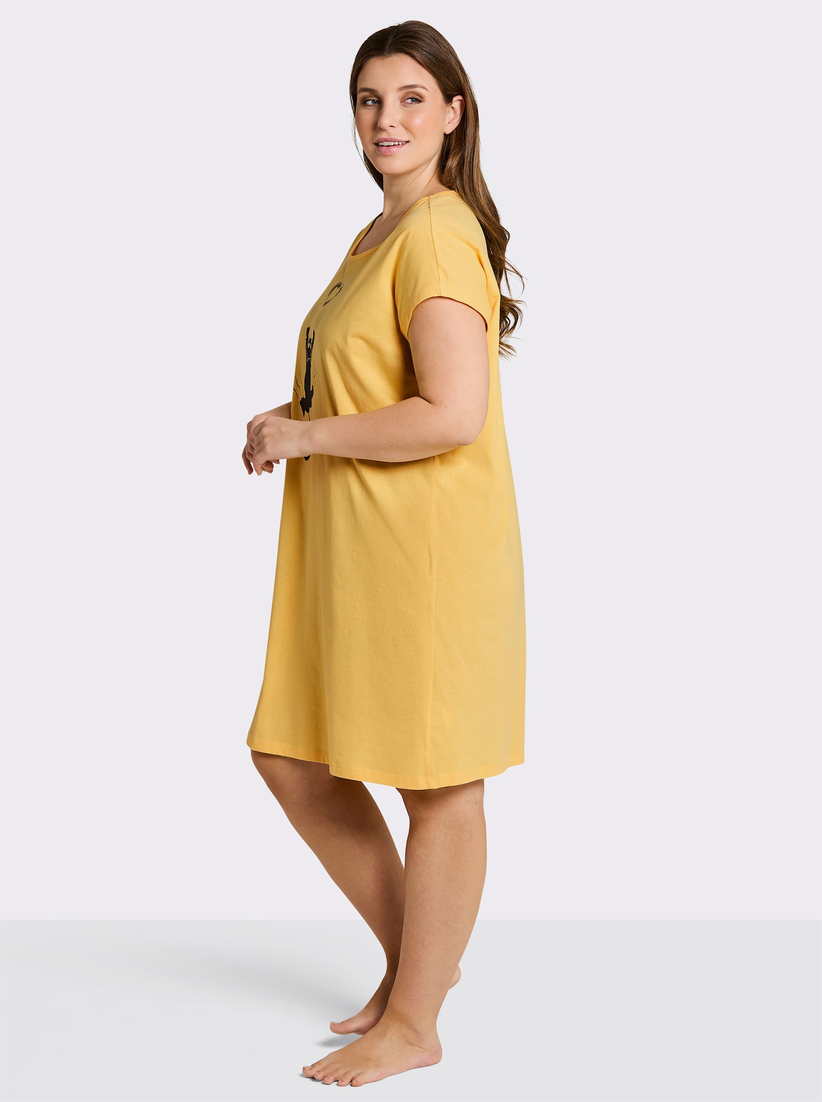 wäschepur Sleepshirts in Oversize-Form - gelb-graphit + anthrazit-graphit