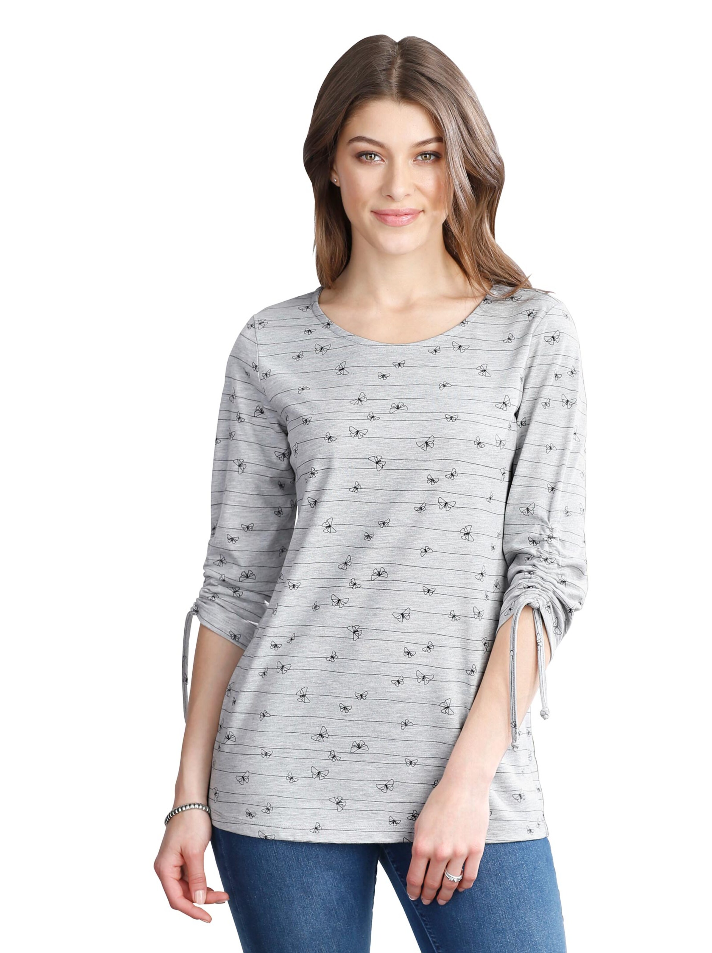 Shirt - grau-meliert bedruckt