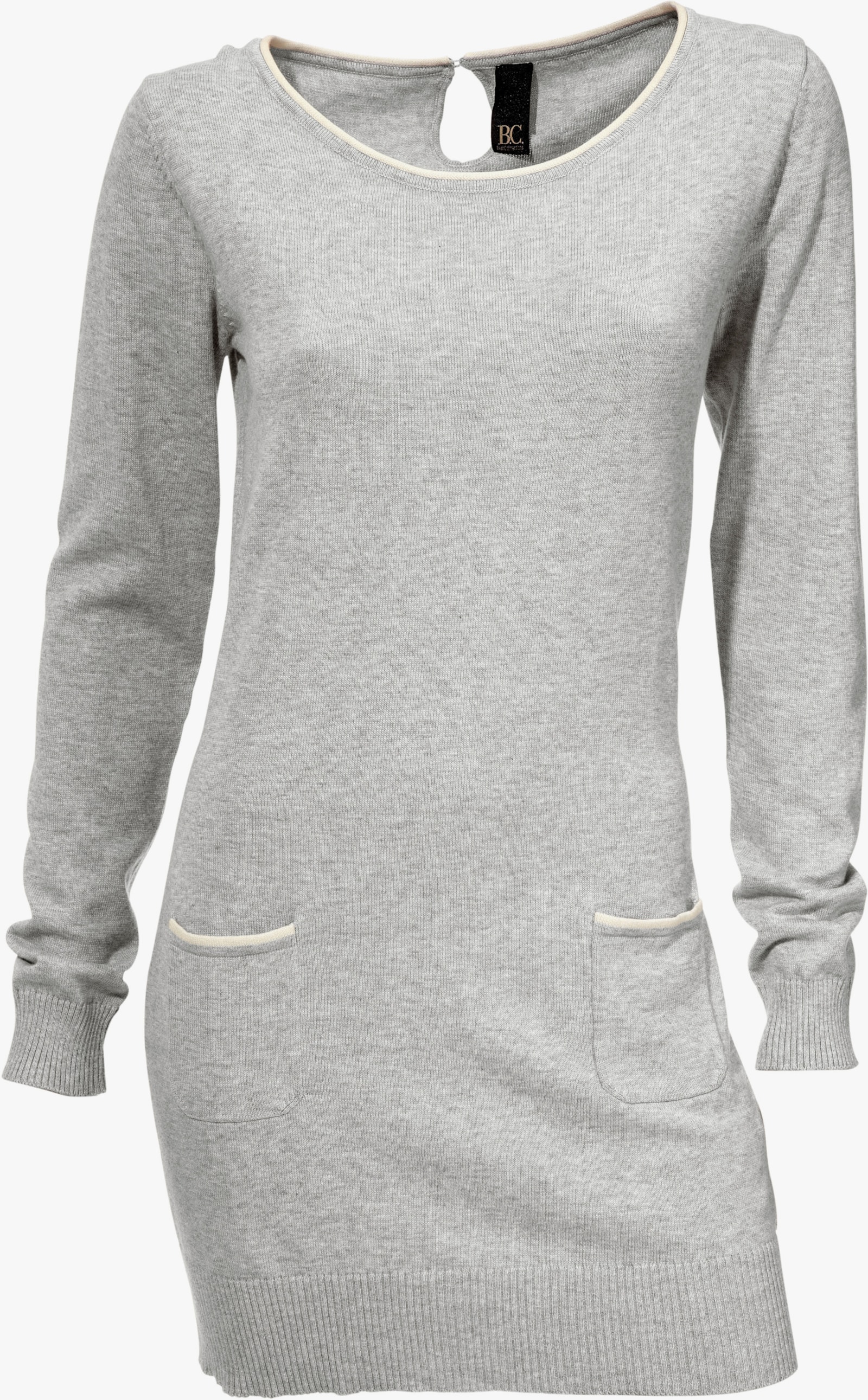 heine Longpullover mit Cut-Outs hinten - grau-melange