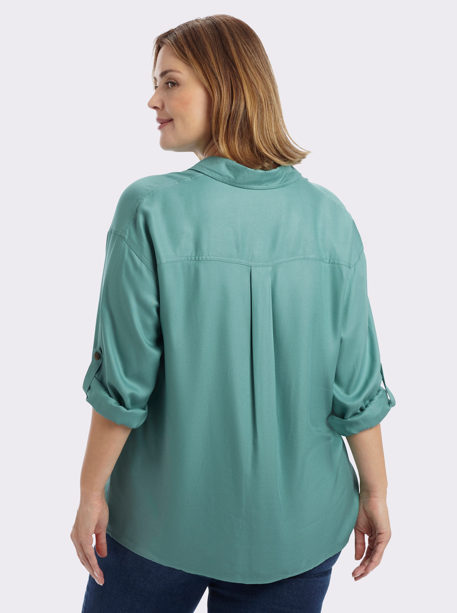 Hemdbluse aus reiner Viskose - salbei