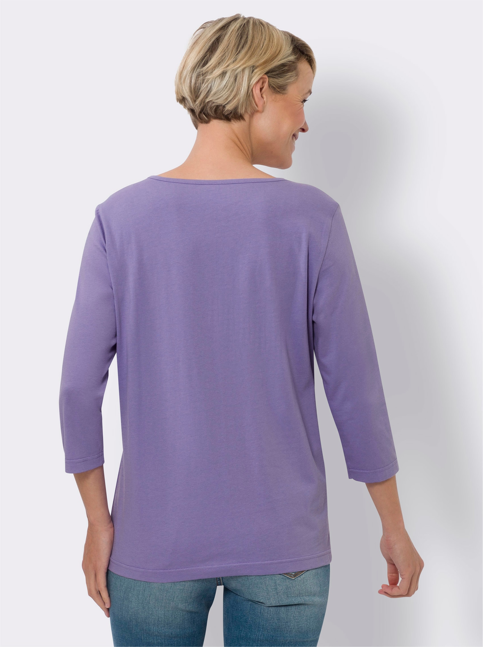 Tričko s 3/4 rukávem v balení po 2 ks - šampaňská + levand.