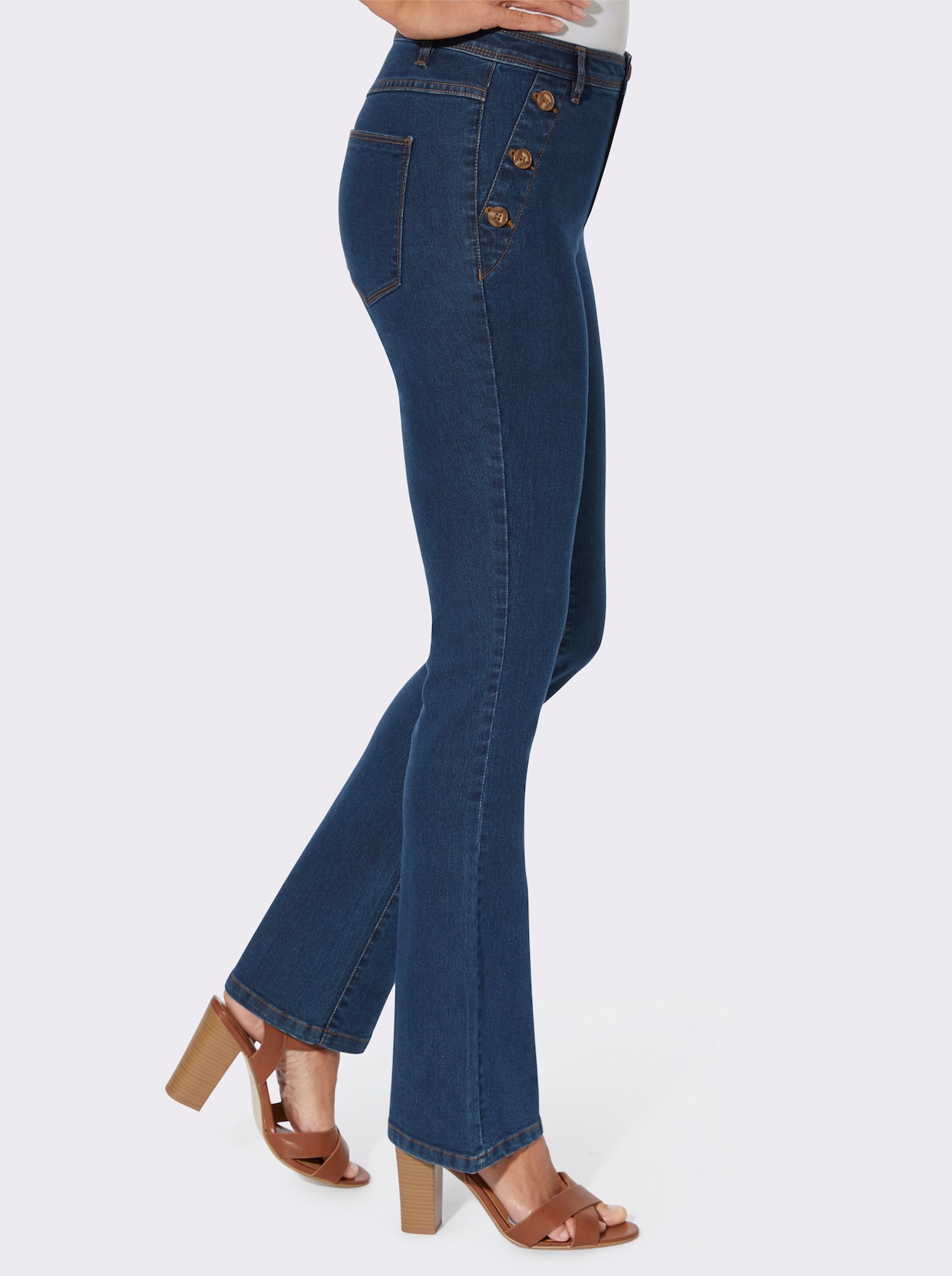 Bootcut jeans - blue-stonewashed