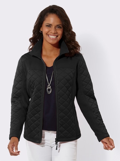 Fleecejacke mit Reißverschluss-Taschen - schwarz