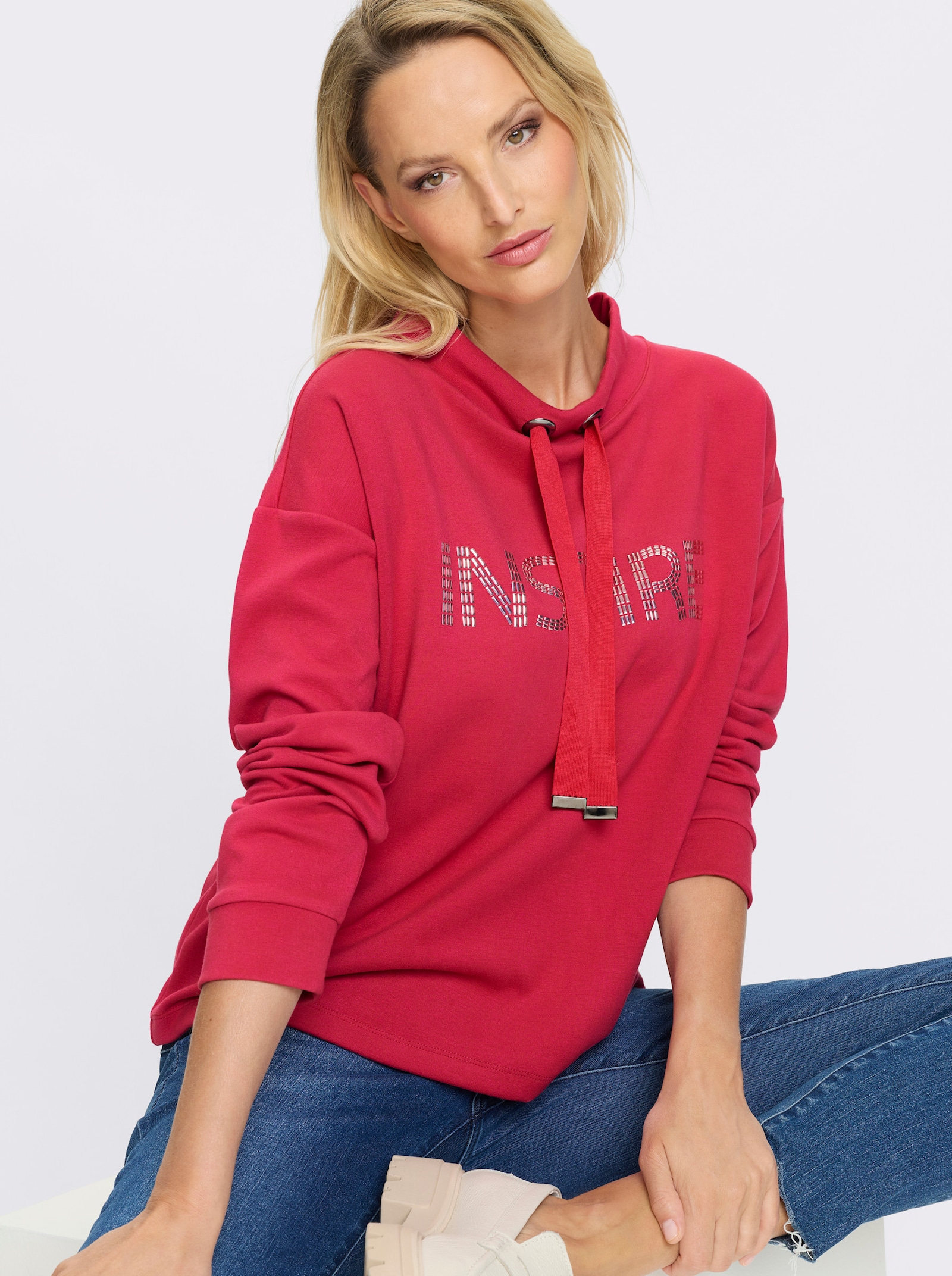 heine Sweatshirt mit Stehkragen - pink