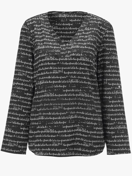 Bluse - schwarz-bedruckt