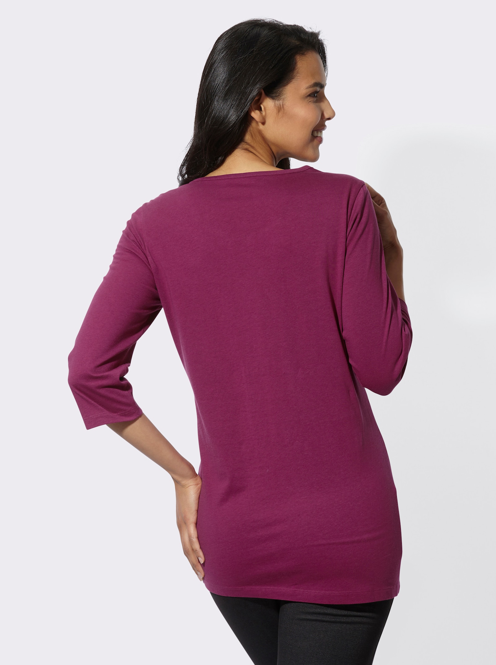 Freizeitshirt mit platziertem Druck - malve
