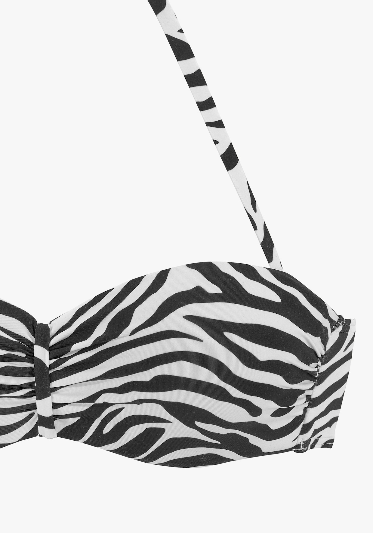 Venice Beach Bügel-Bandeau-Bikini-Top - schwarz-weiß