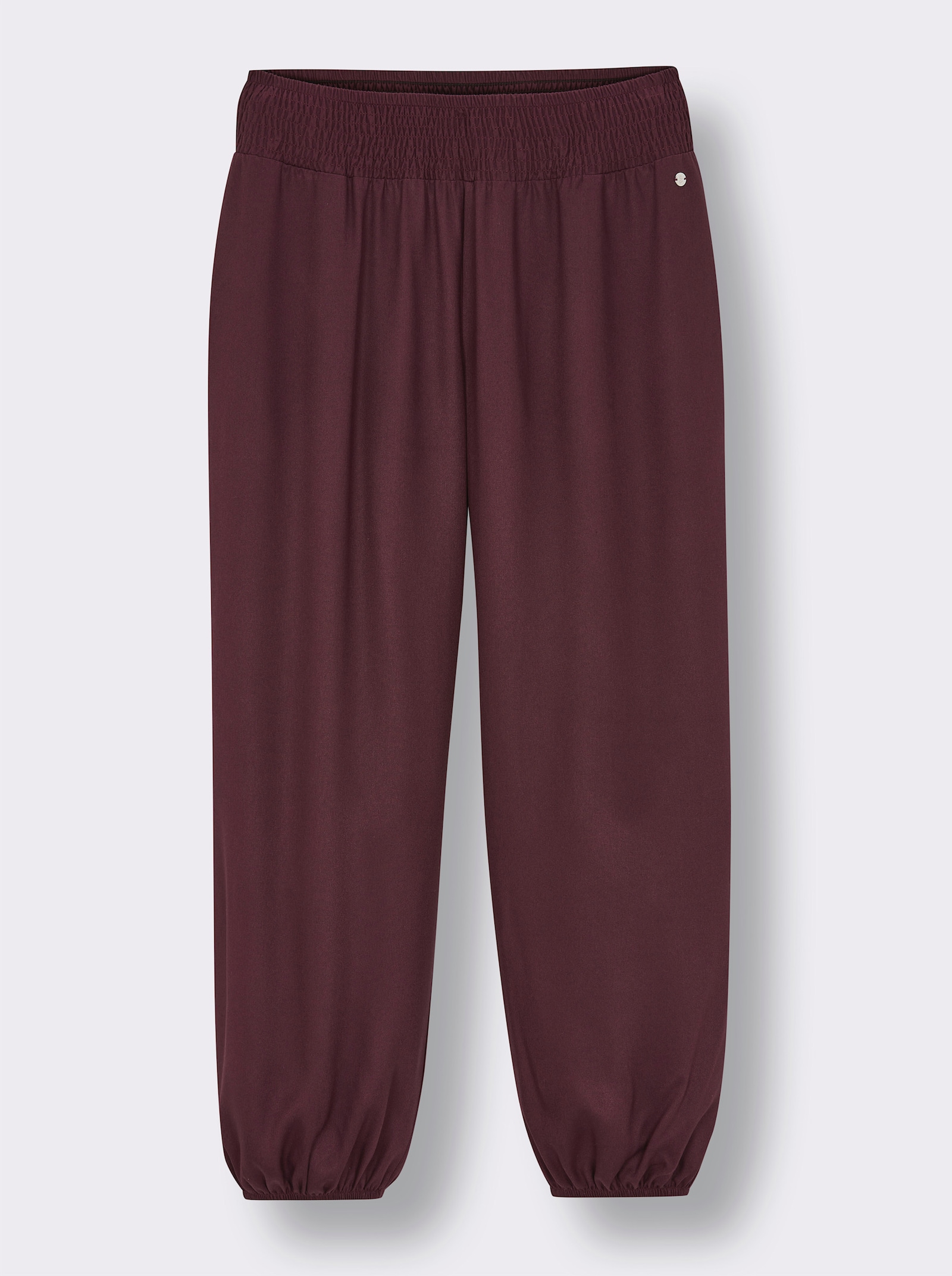sheego Schlupfhose mit Smokbund, weite Form - burgund