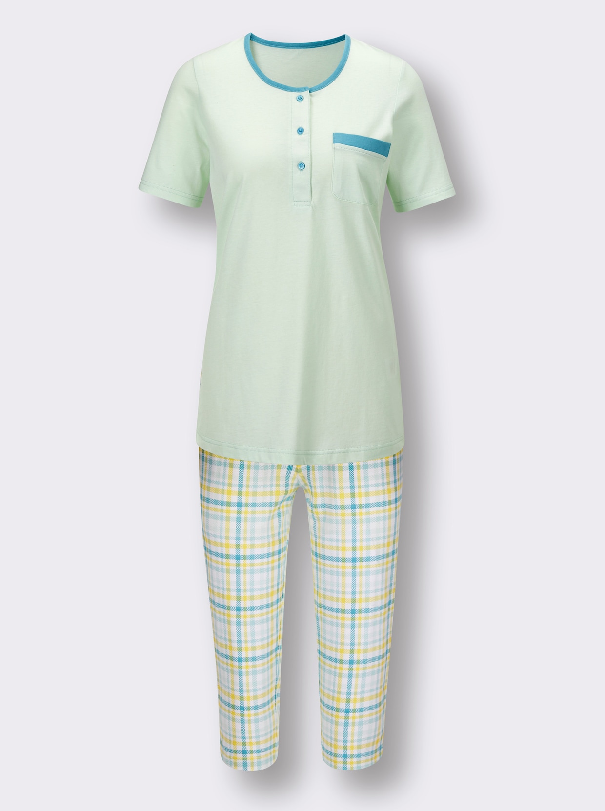 wäschepur Capri-pyjama's - roze + zacht mint