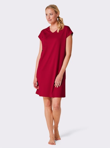 wäschepur Sleepshirts in Oversize-Form - weiß + rot