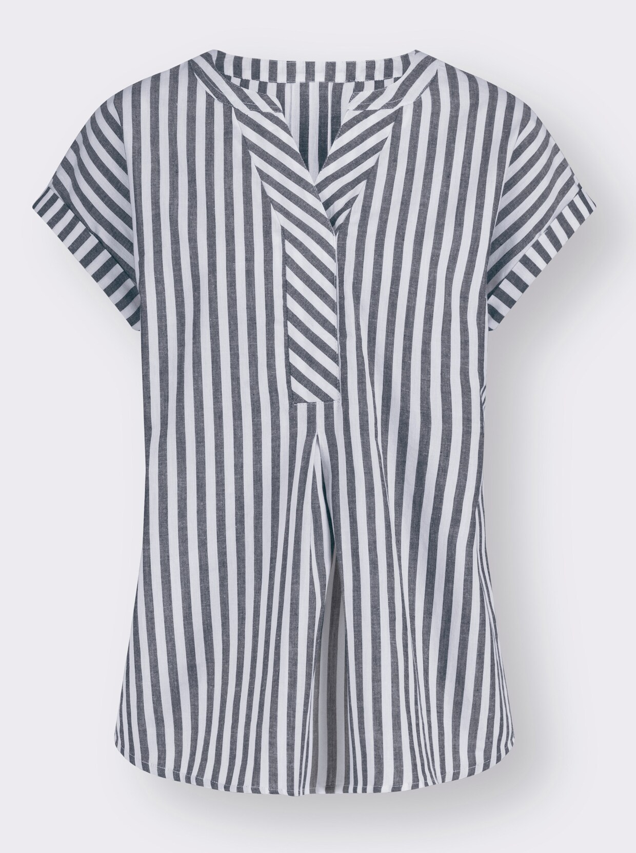 Comfortabele blouse - nachtblauw/wit gestreept