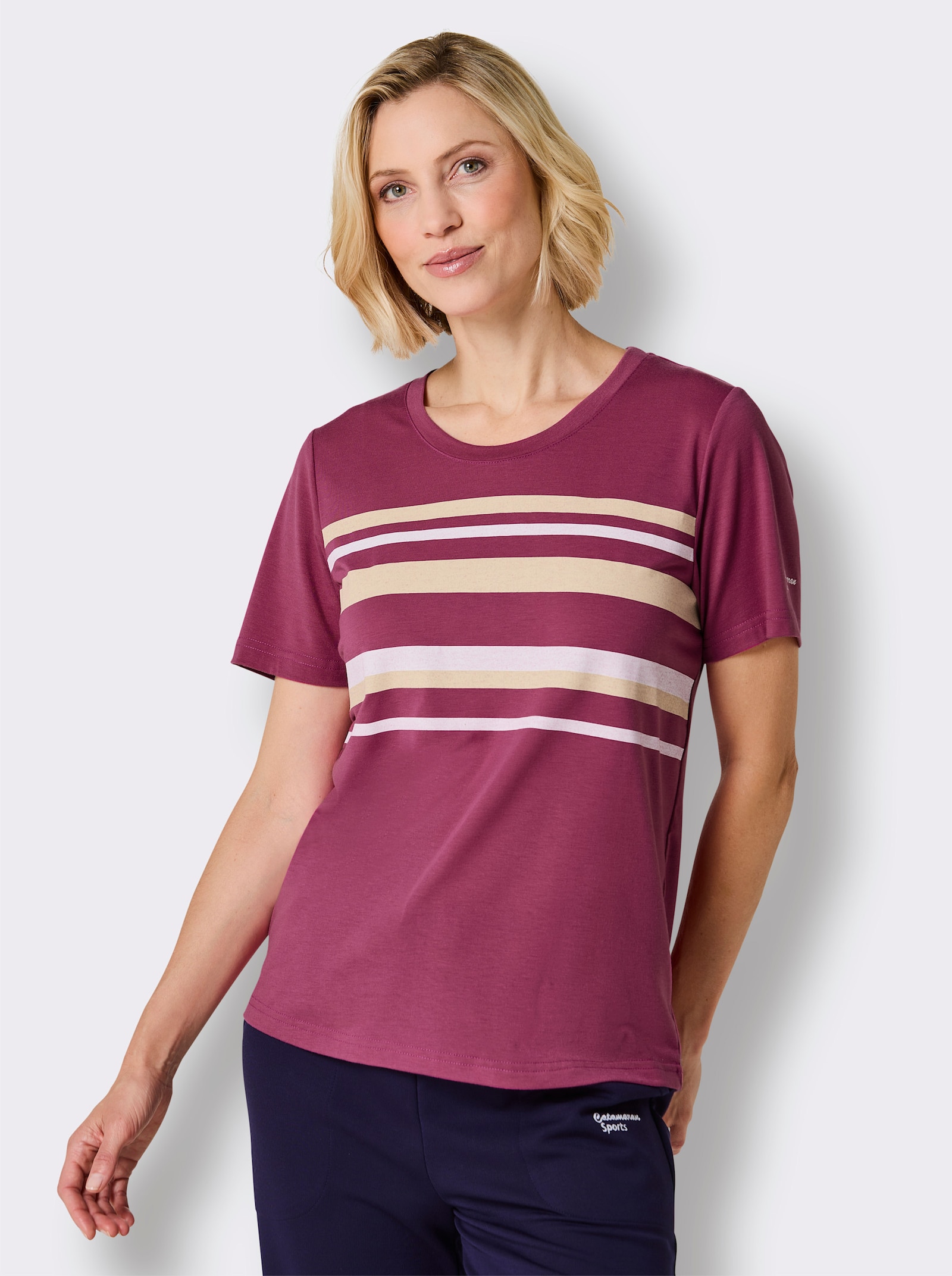 Catamaran Sports Funktionsshirt in freshnezz-Qualität - erika-zitrone-gestreift