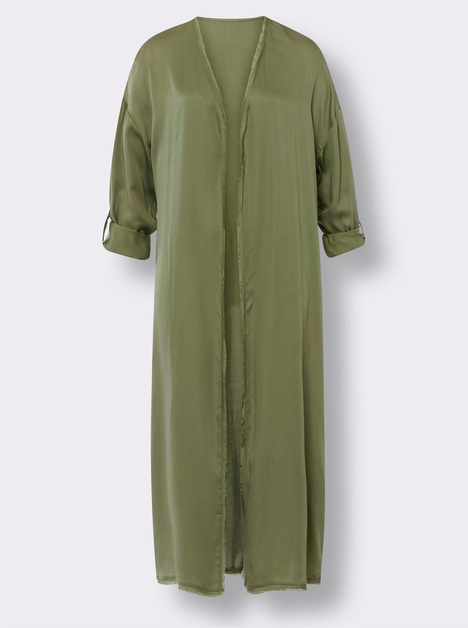 heine Blusenjacke mit Fransenkante - oliv