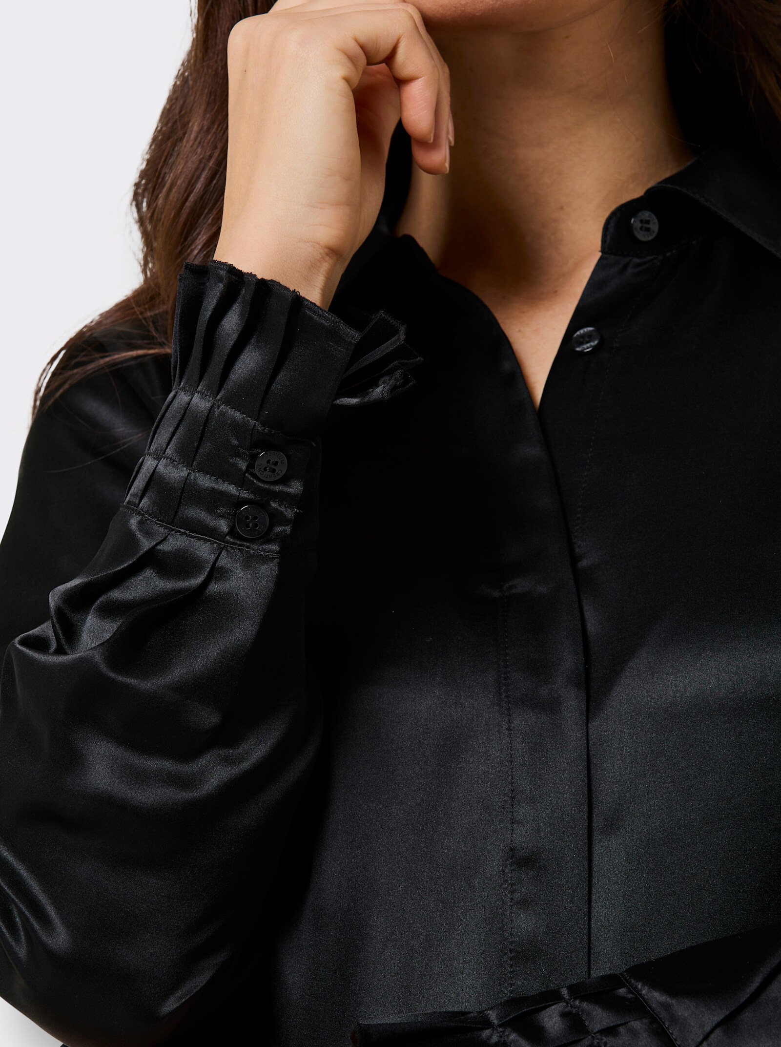 CREATION L PREMIUM Seidenbluse - schwarz