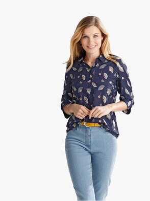 Bluse - nachtblau-bedruckt