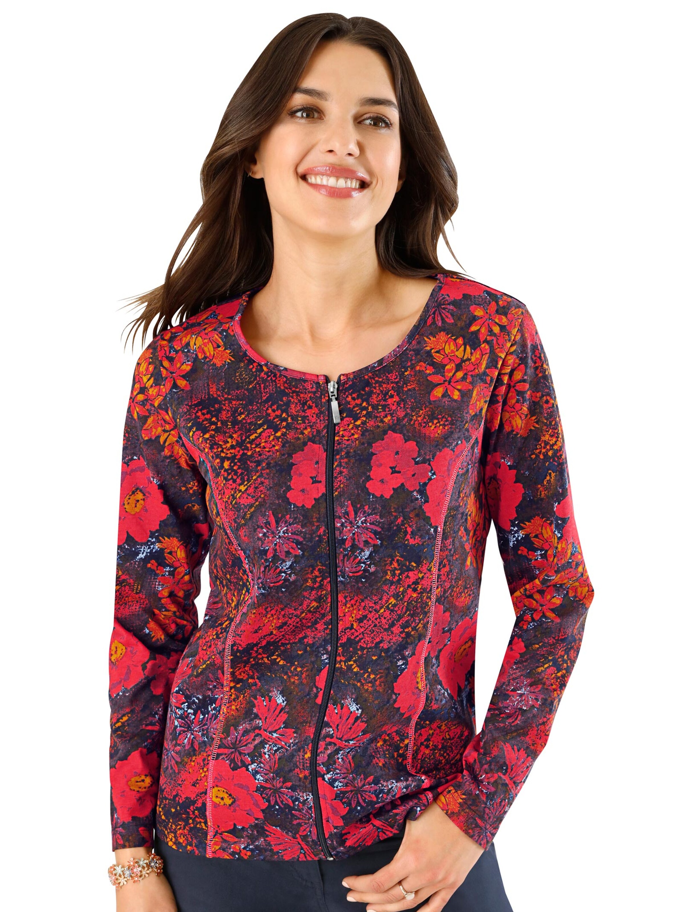 Shirtjacke - marine-gemustert