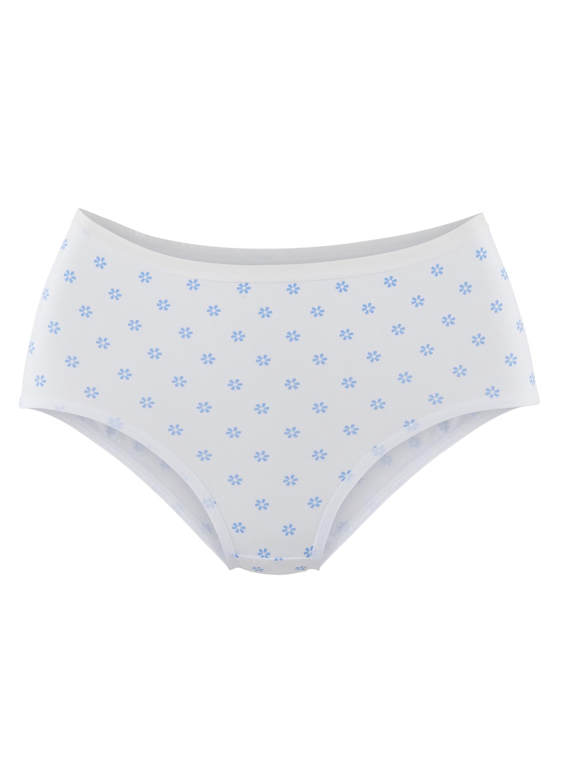wäschepur Hüftslip - weiß-blau-bedruckt