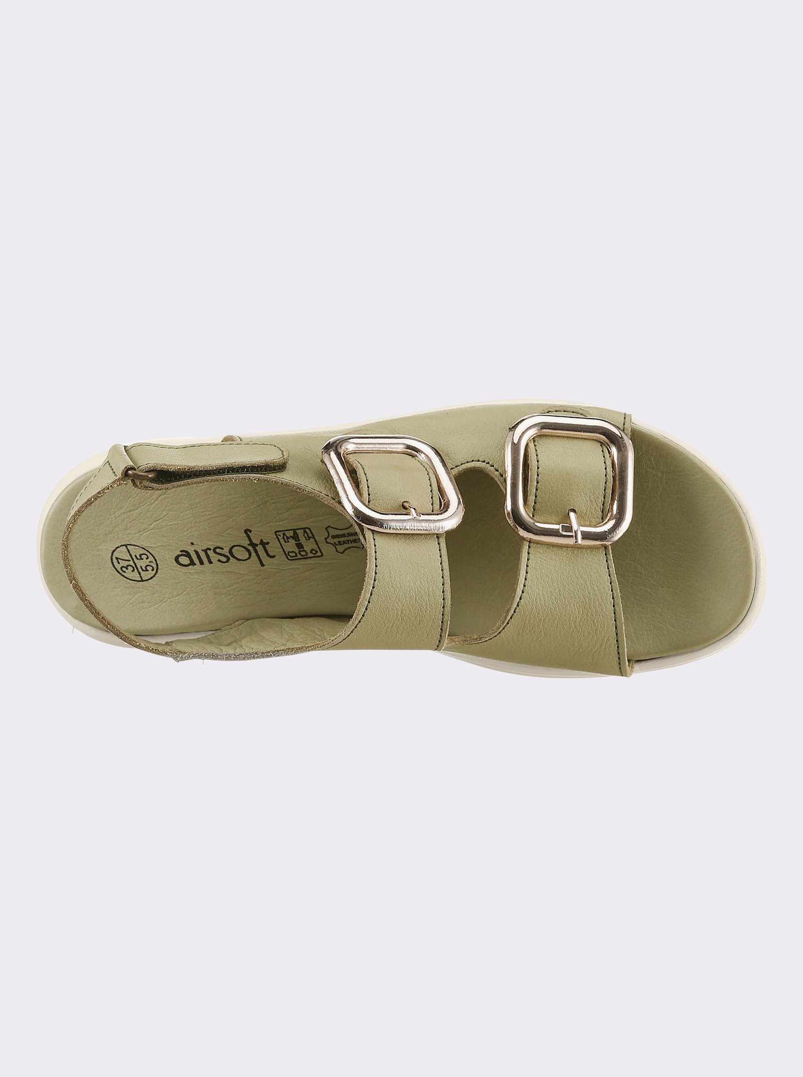 airsoft modern+ Sandalette mit Klettverschlüssen - lindgrün