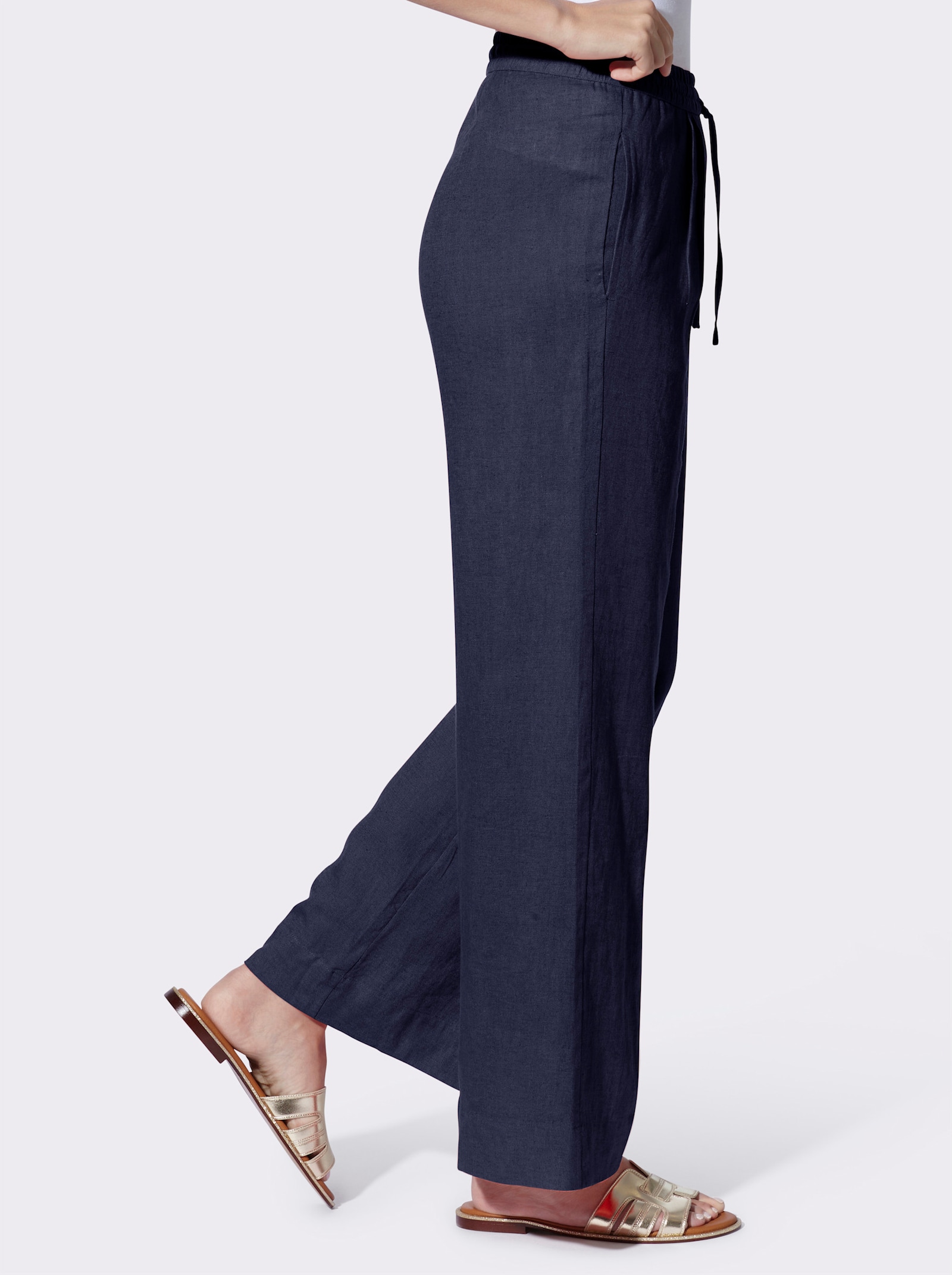 heine Hose mit Bundfalten - marine