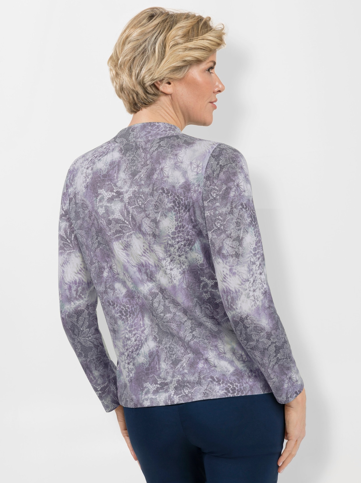 Pullover met lange mouwen - lila geprint