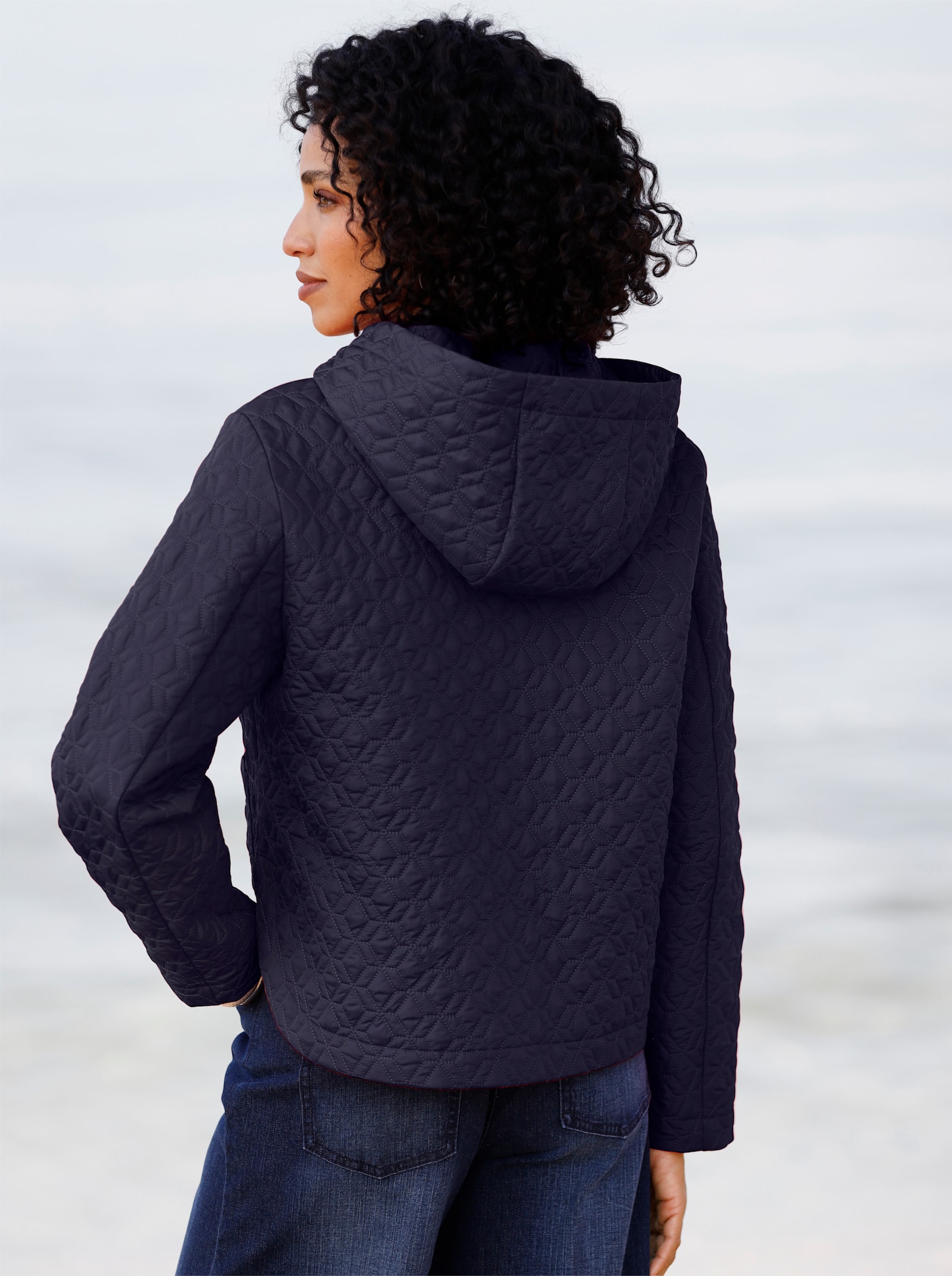 heine Kapuzenjacke mit Steppung - marine