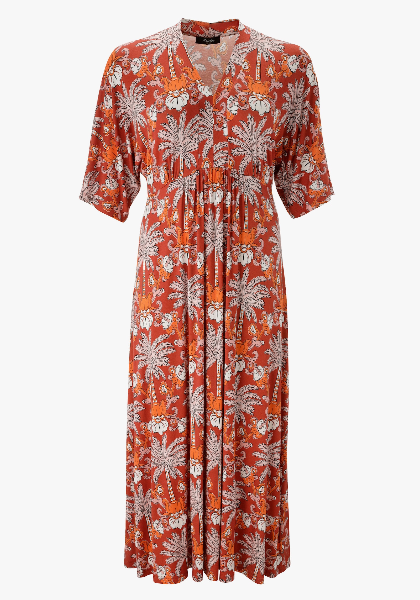 Aniston PLUS Jerseykleid - orange-gemustert