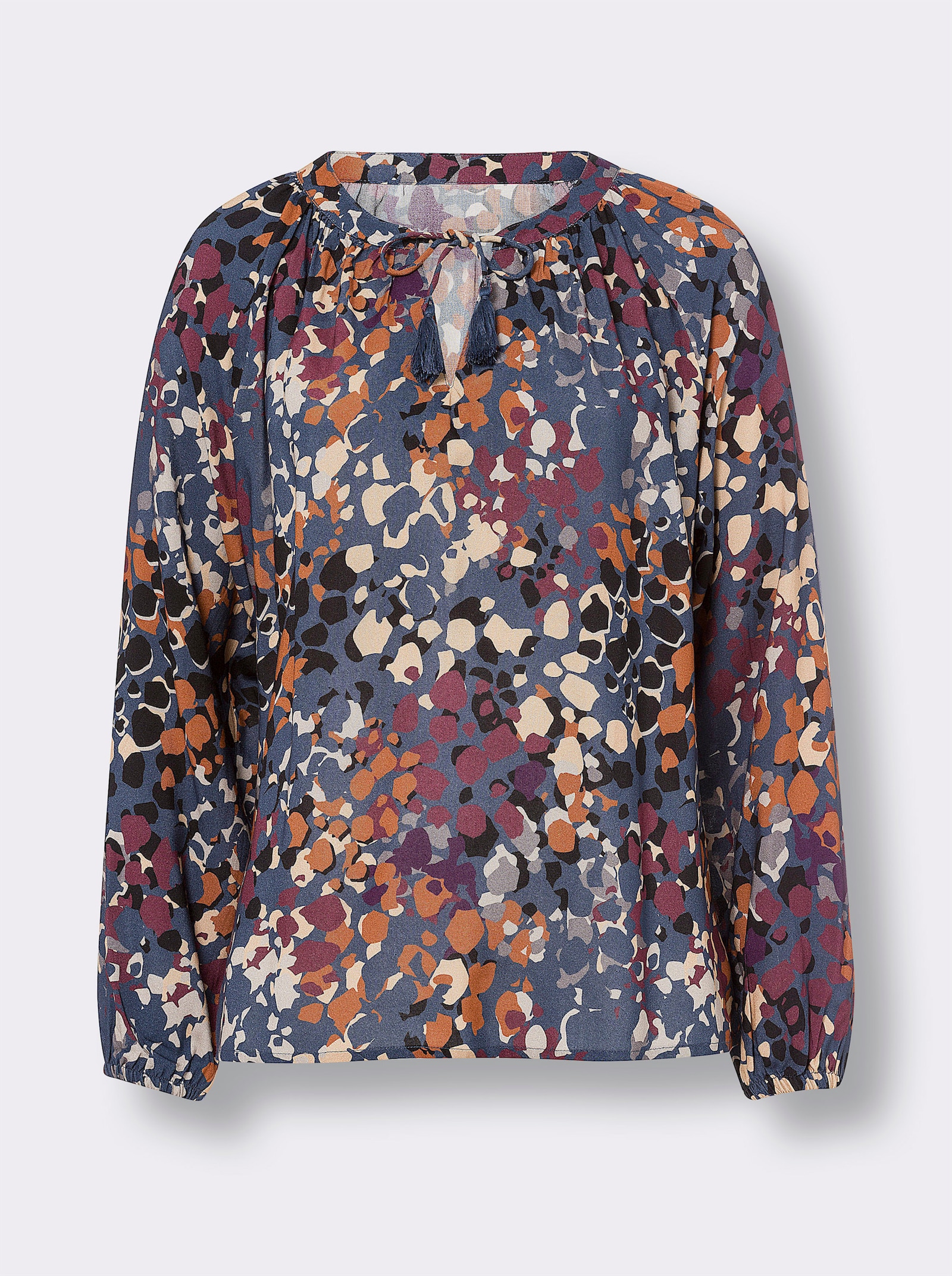 heine Blouse met print van pure viscose - donkerblauw/zwart bedrukt