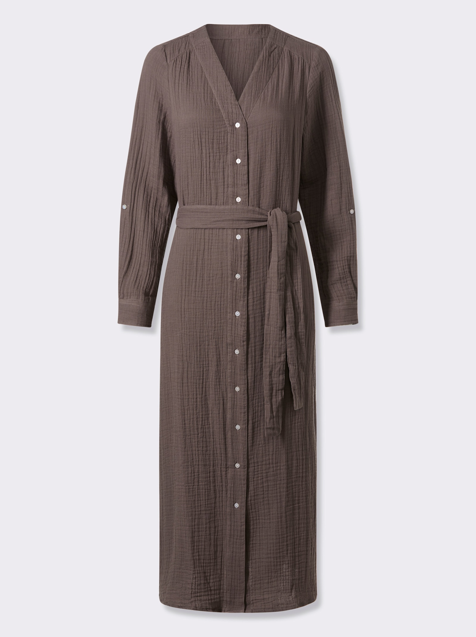 heine Baumwollkleid in Musselin-Qualität - dunkeltaupe