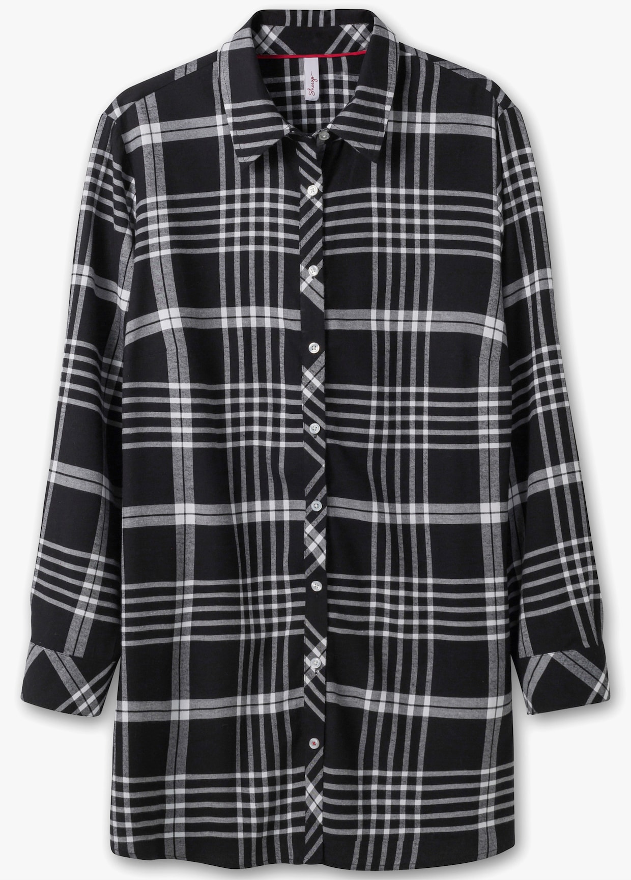 sheego Longbluse - schwarz-kariert