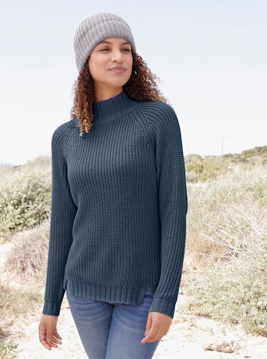 Stehkragenpullover mit Raglan-Ärmel - bleu