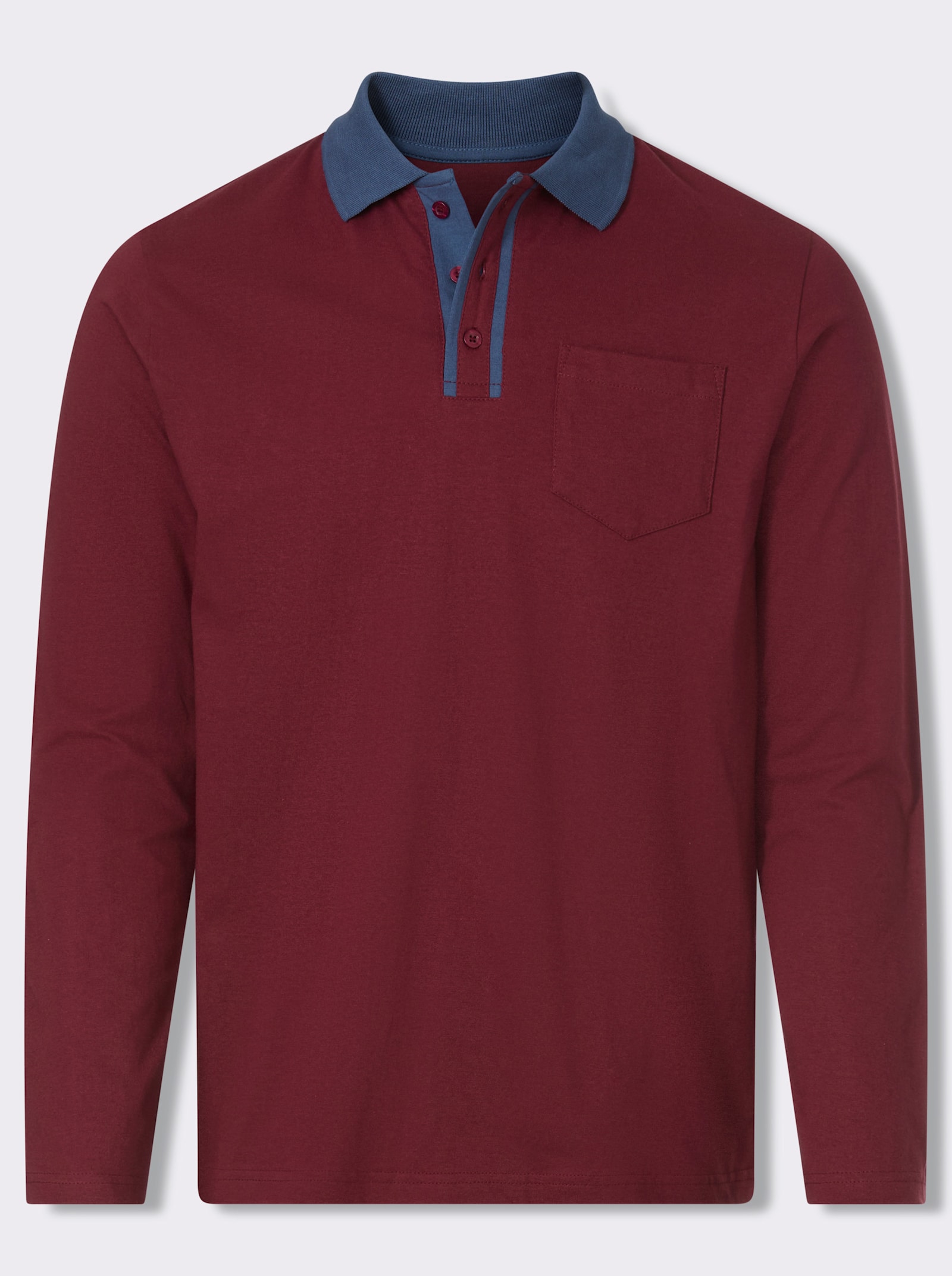 Catamaran Langarm-Poloshirt - bordeaux