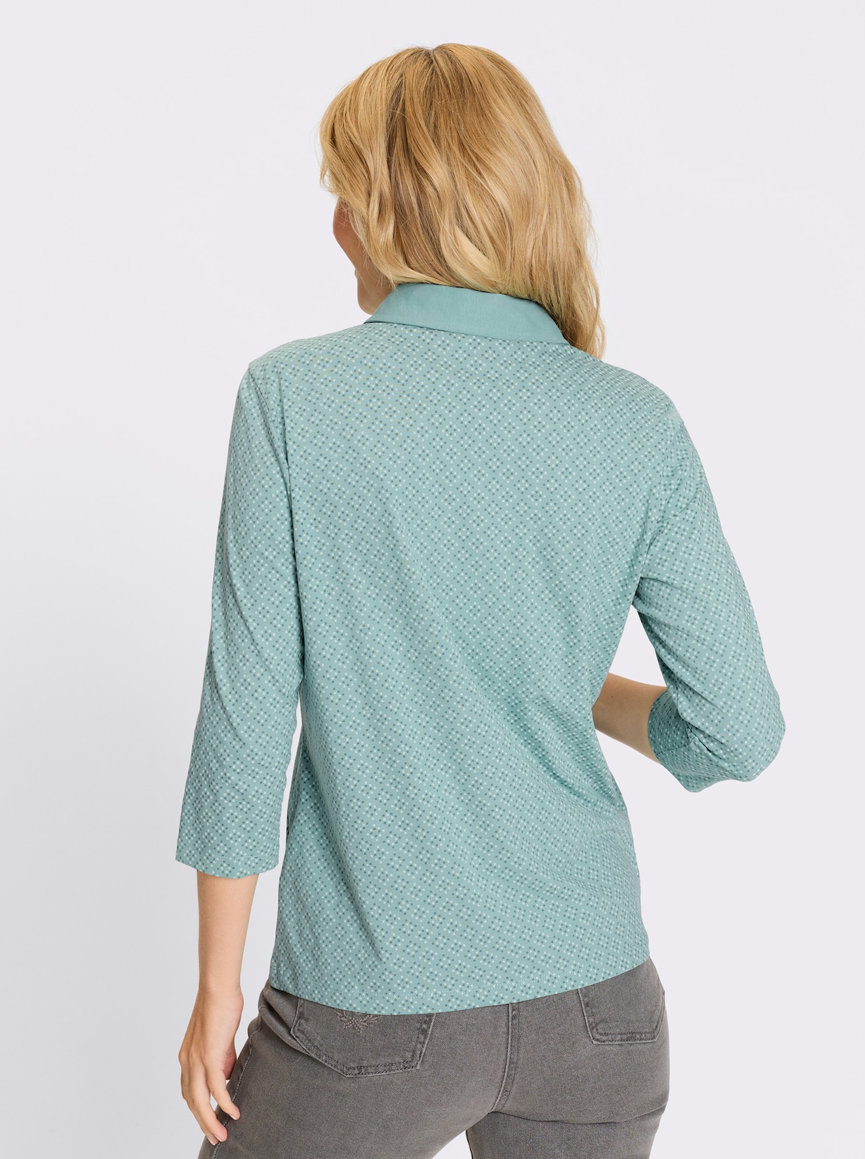 Poloshirt - salbei-zartmint-bedruckt