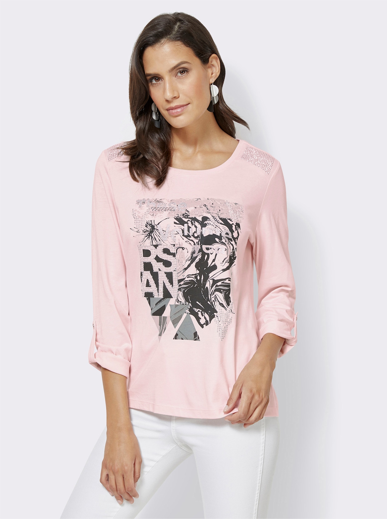 Shirt met ronde hals - roze