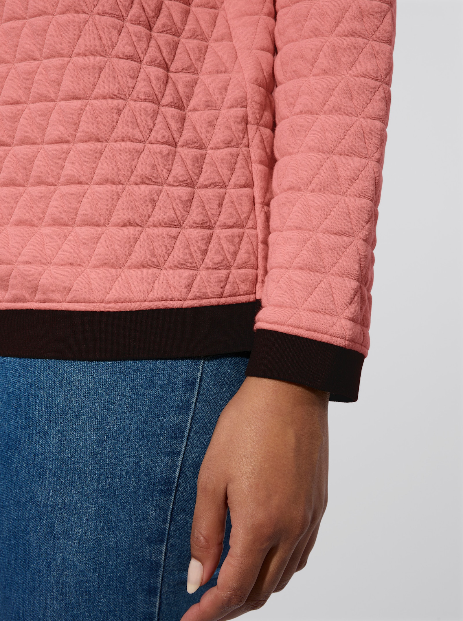 Rundhalsshirt im Jacquard-Muster - flamingo