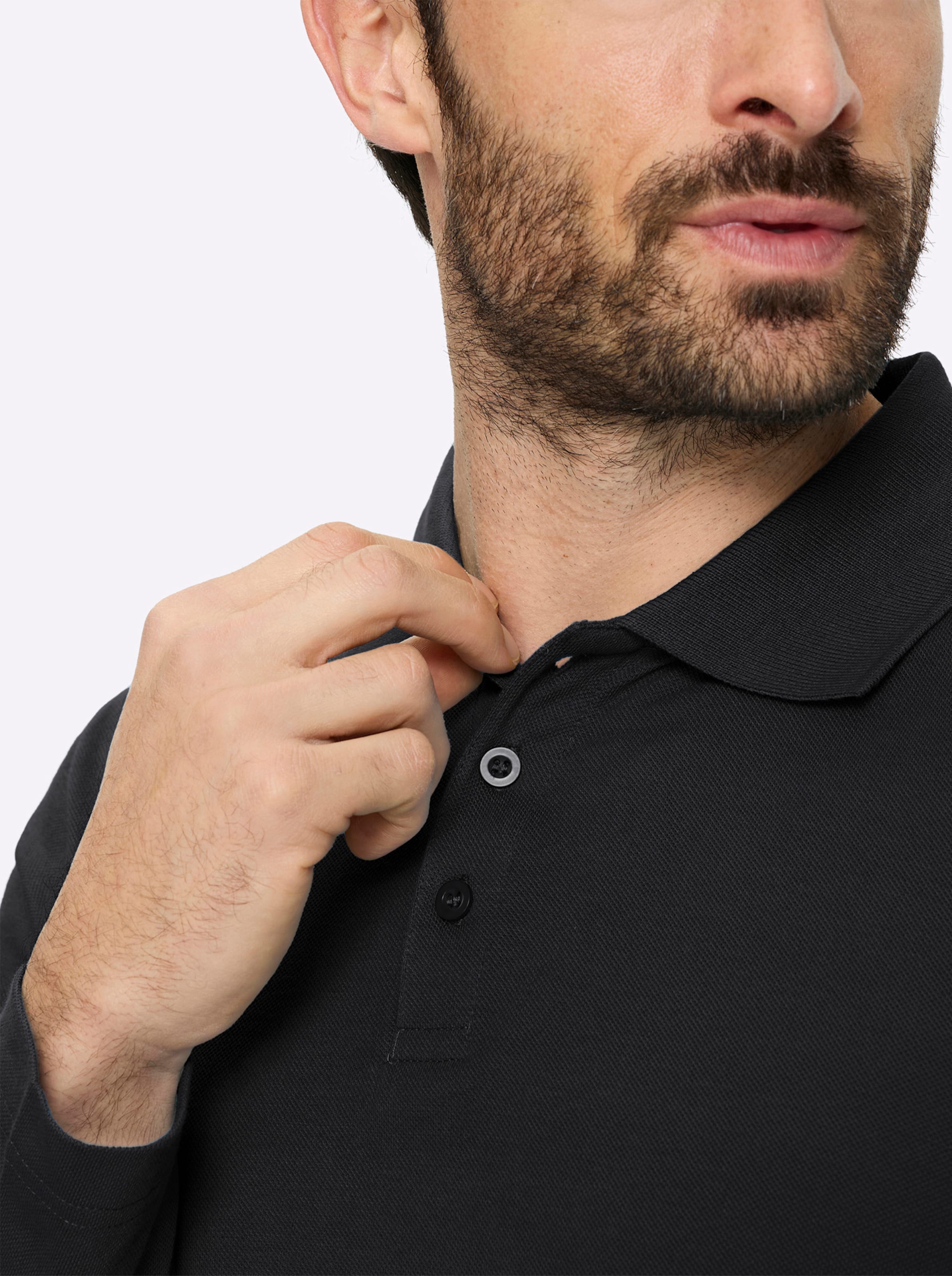 Thumbnail - Langarm-Poloshirt