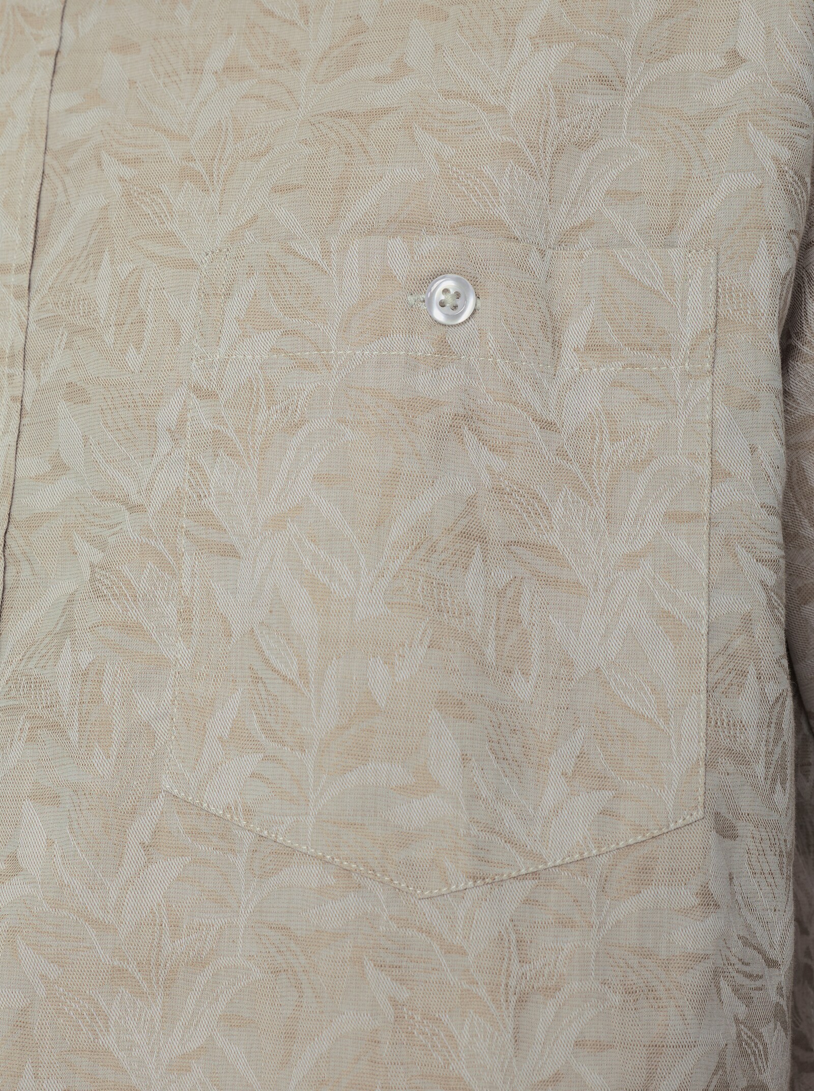 Marco Donati Langarmhemd mit Jacquard-Muster - khaki-gemustert