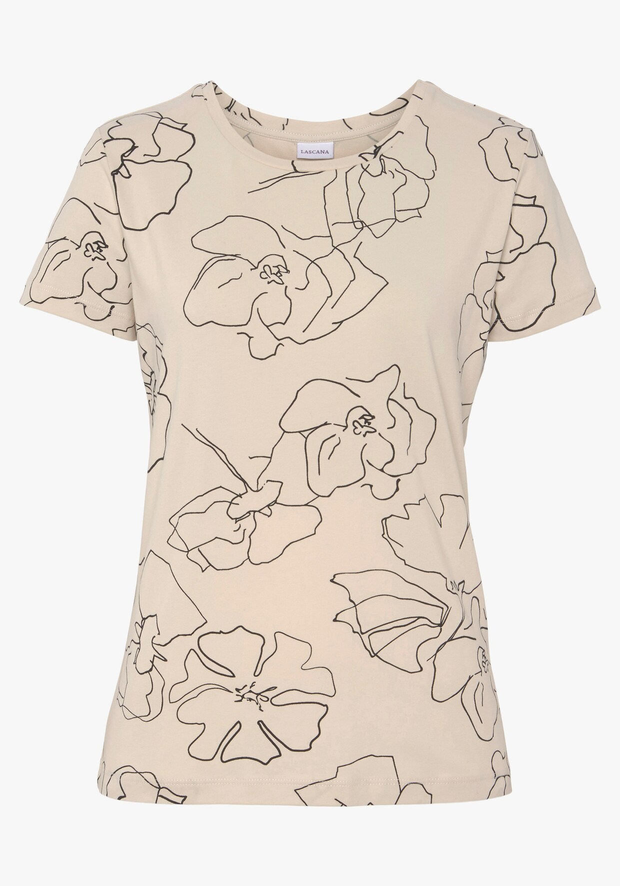 LASCANA T-shirt à manches courtes - crème