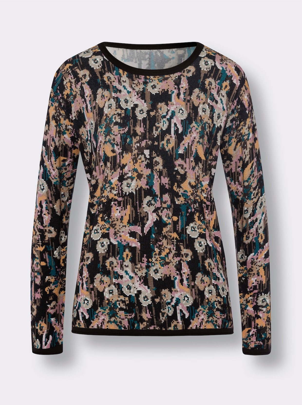 heine Pullover met print - zwart/beige geprint