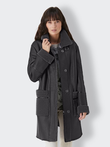 Mainpol Lammfelljacke mit Fell-Innenseite - anthrazit