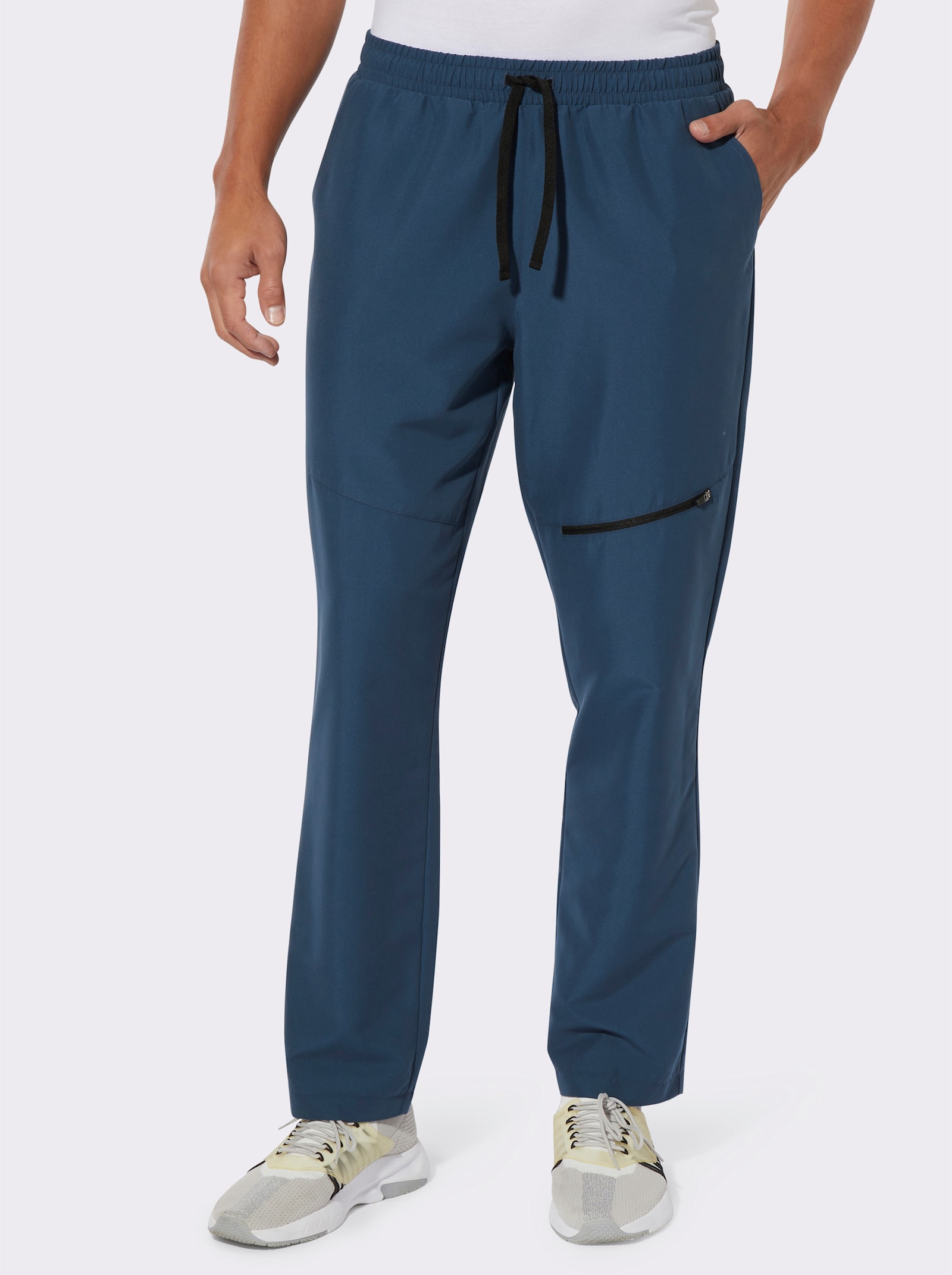 Kalhoty pro volný čas s kapsou na zip - tmavěmodrá