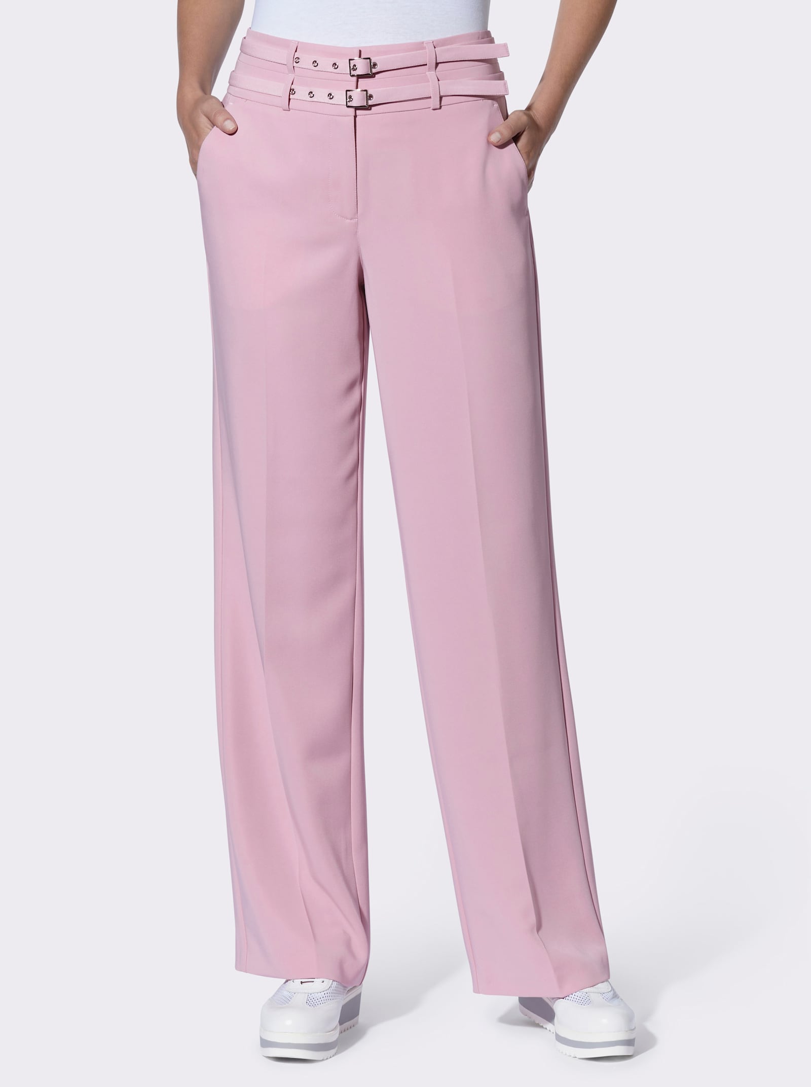 heine Bügelfaltenhose inkl. Gürtel - rosé