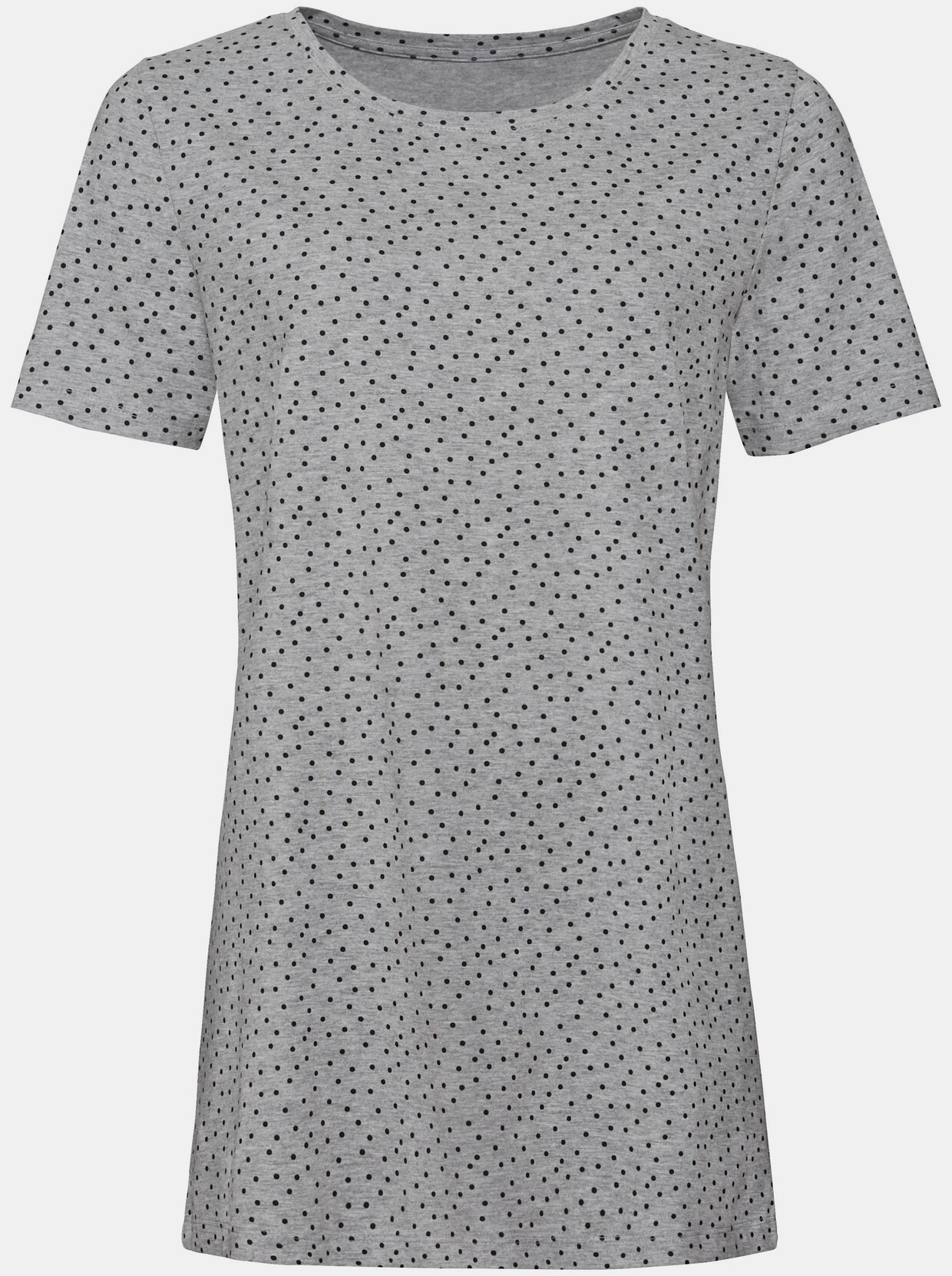T-shirt long - gris-noir imprimé