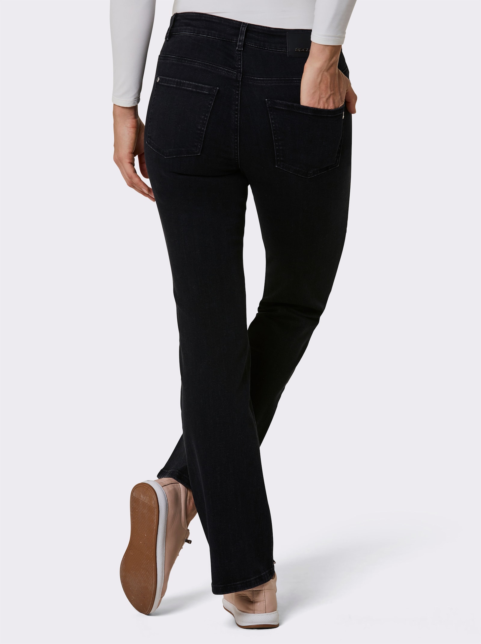 Ascari Stretch-Jeans mit weitem Bein - dark grey-denim
