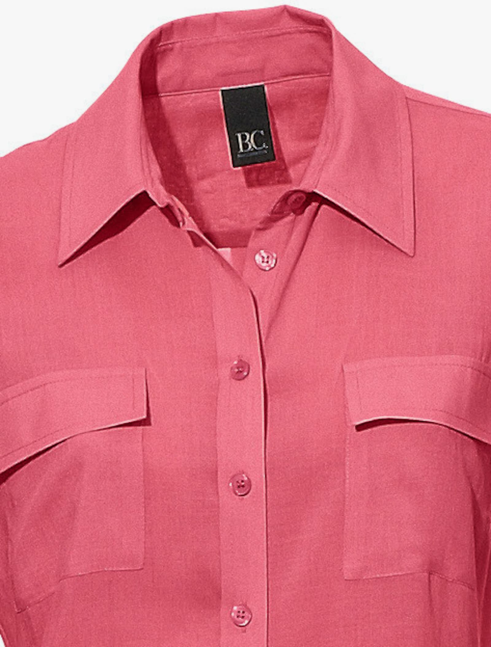 heine Kurzarm-Bluse im Viskose-Mix - koralle