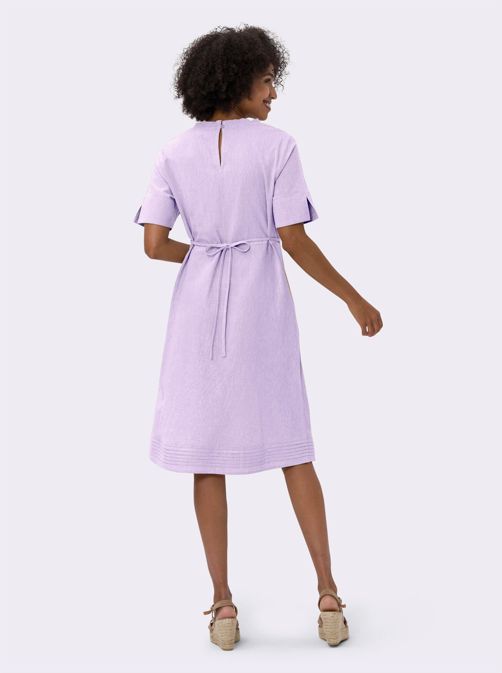 heine Freizeitkleid mit Leinen-Anteil - flieder