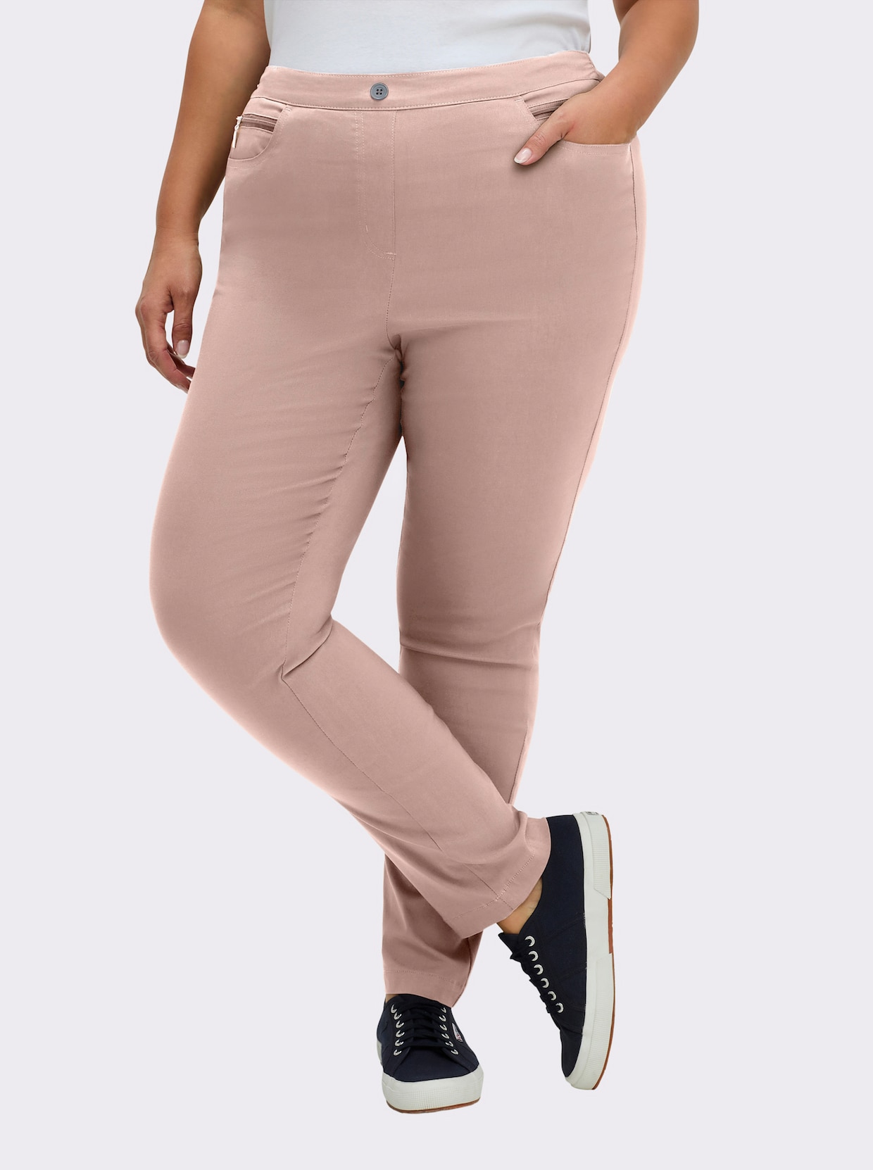 Bengalinhose mit Zierreißverschlüssen - rosé