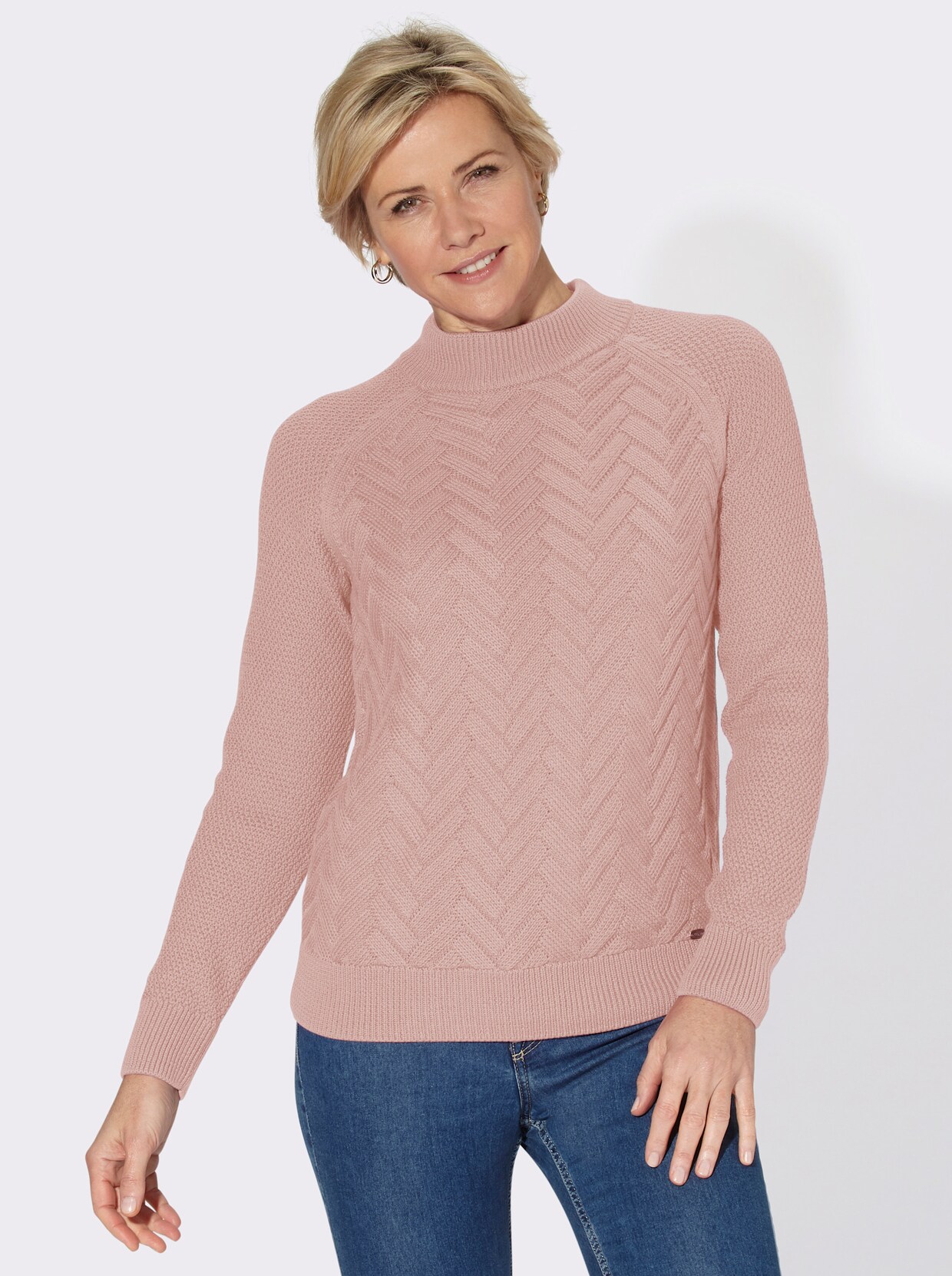 Stehkragenpullover - puder